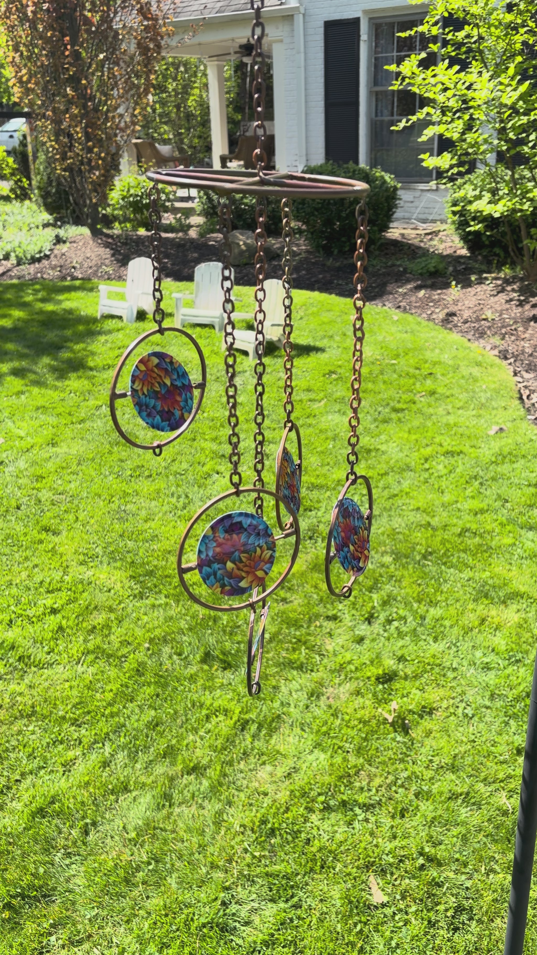 Floral Circle Multicolor Hanging Ornament - Happy Gardens