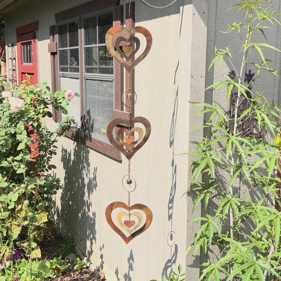 Triple Heart Flamed Ornament - Happy Gardens