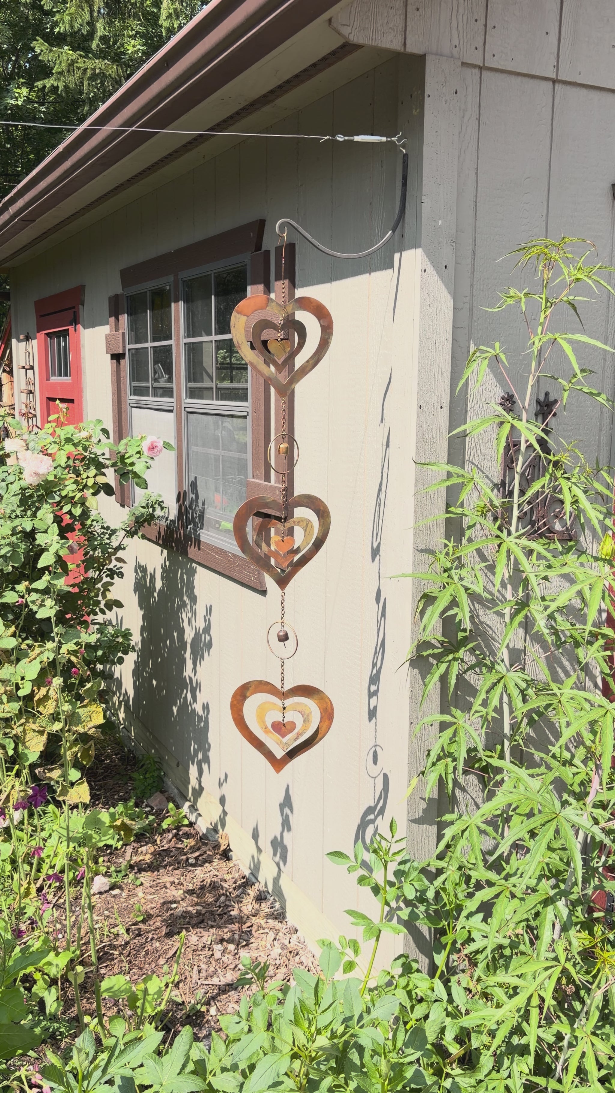Triple Heart Flamed Ornament - Happy Gardens