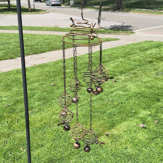 Happy Gardens - Bee Spiral with Bells Mobile Wind Chime