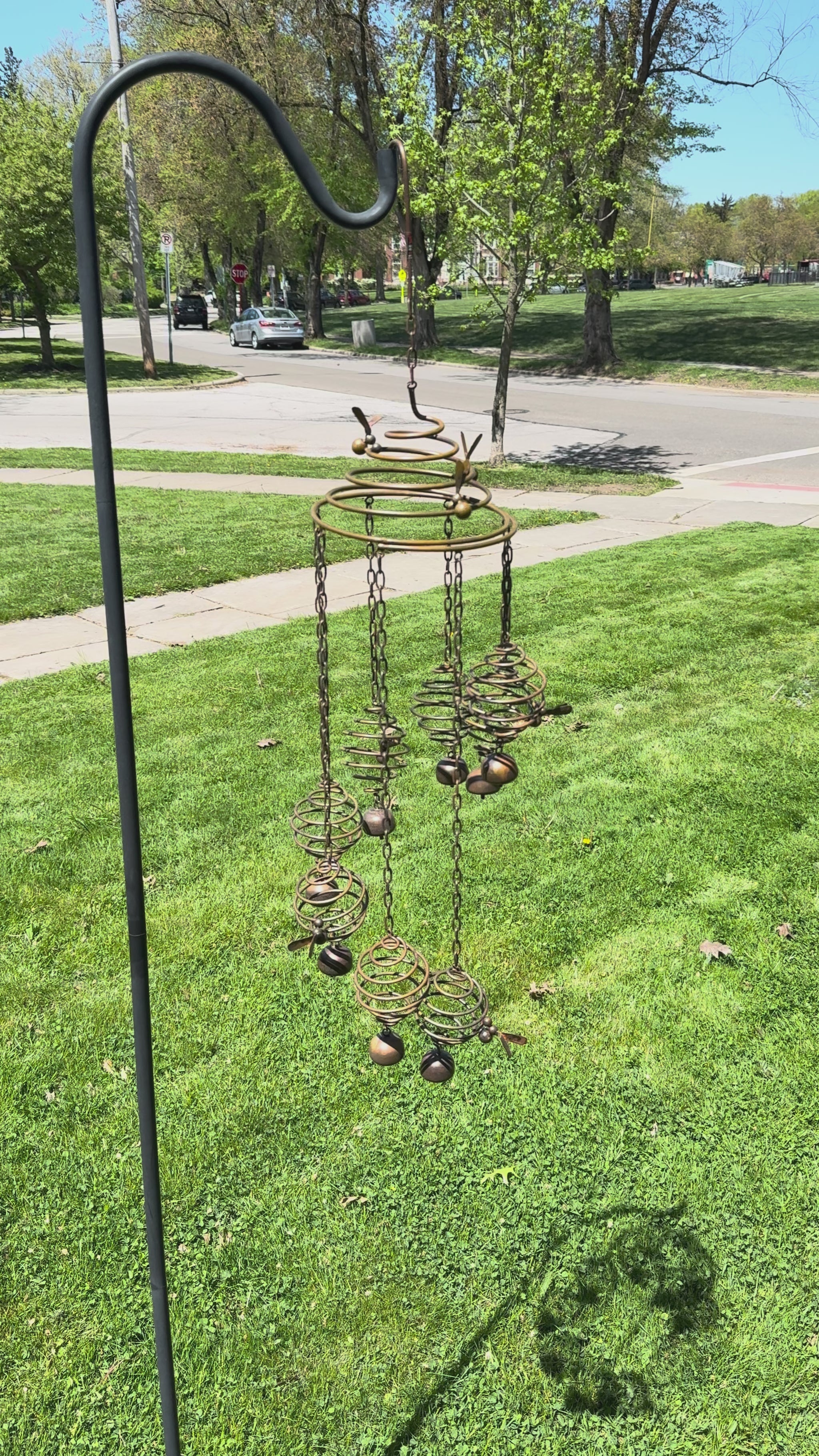 Happy Gardens - Bee Spiral with Bells Mobile Wind Chime