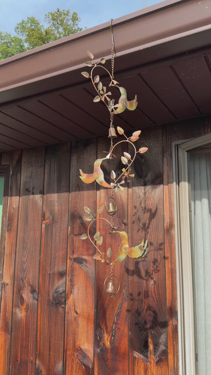 Hummingbird Hearts With Bells Hanging Ornament-Ornaments-Happy Gardens