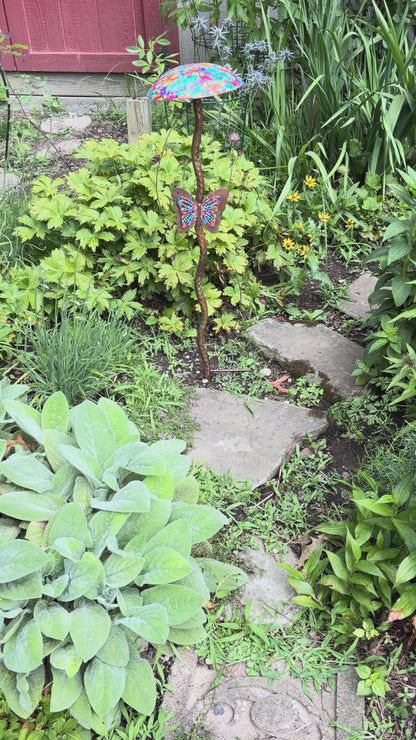 Mushroom Multicolor Garden Stake