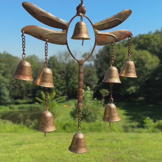 Happy Gardens - Dragonfly with Bells Wind Chime