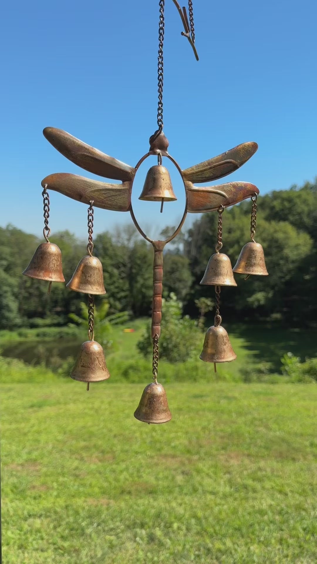 Happy Gardens - Dragonfly with Bells Wind Chime