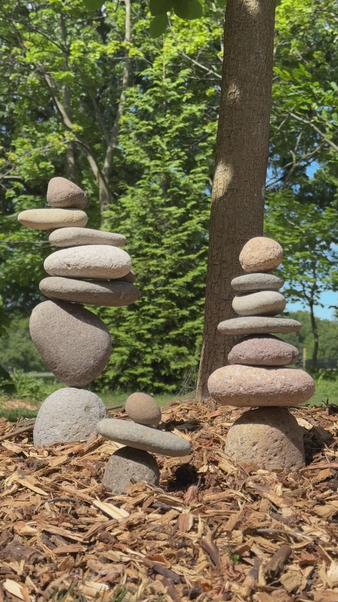 3 Stone Cairn Garden Statue - Happy Gardens