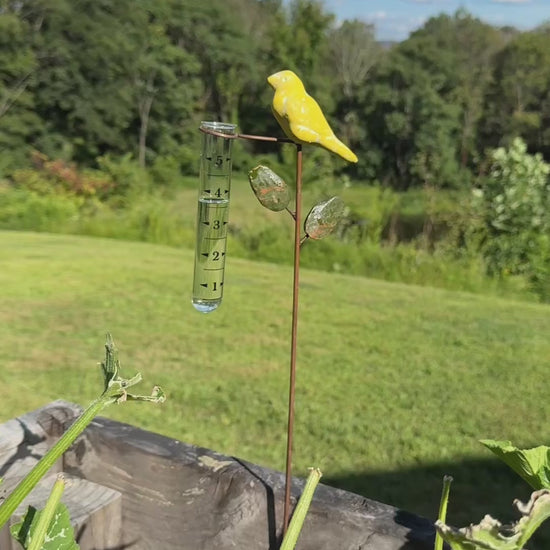Happy Gardens - Yellow Bird Rain Gauge