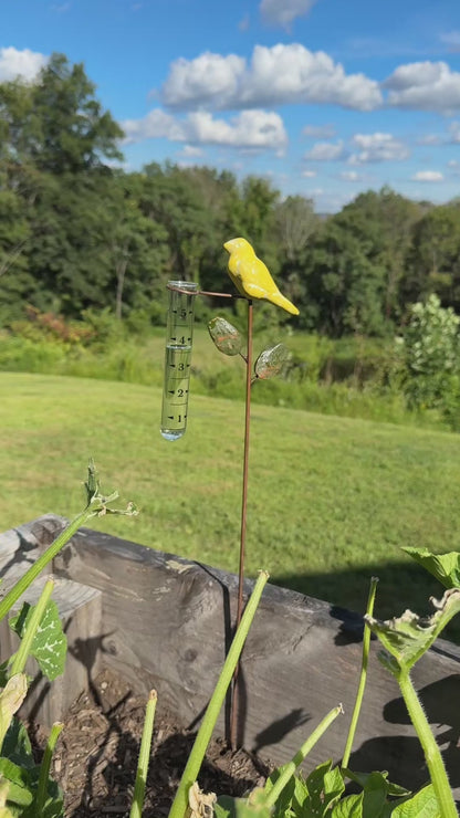 Happy Gardens - Yellow Bird Rain Gauge
