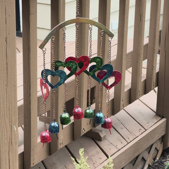 Happy Gardens -  Hearts on Arch Wind Chime