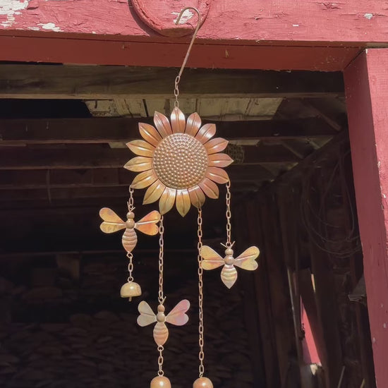 Sunflower and Bees Wind Chime - Happy Gardens