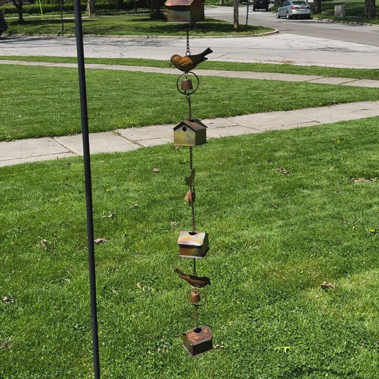 Happy Gardens - Bird House and Birds Garden Ornament
