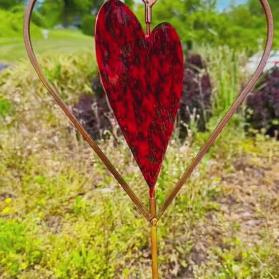 Happy Gardens - Blue Heart Disc Garden Stake