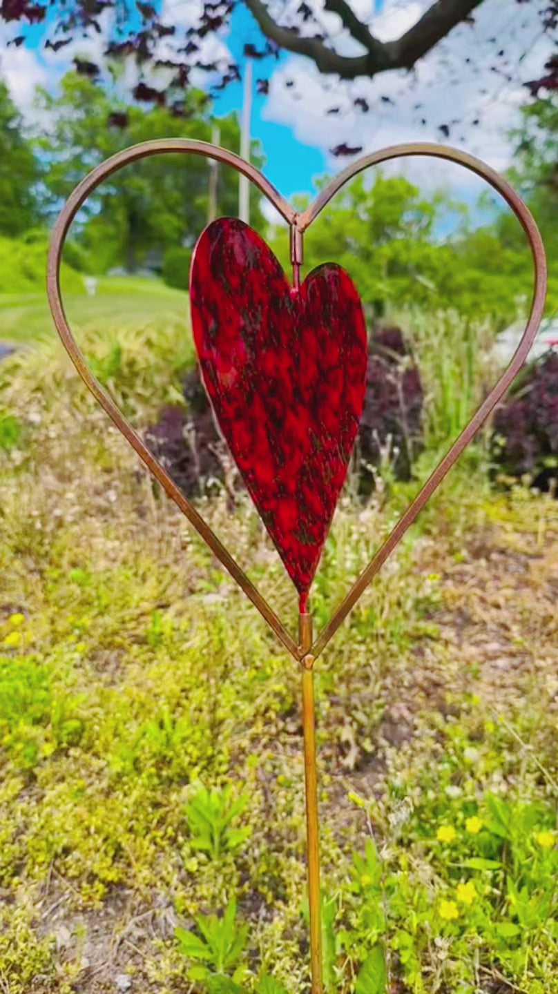 Happy Gardens - Blue Heart Disc Garden Stake