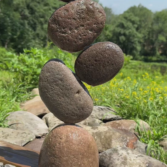 19” Flat Stone Cairn - Happy Gardens