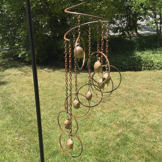 Happy Gardens - Circle with Bells Spiral Mobile