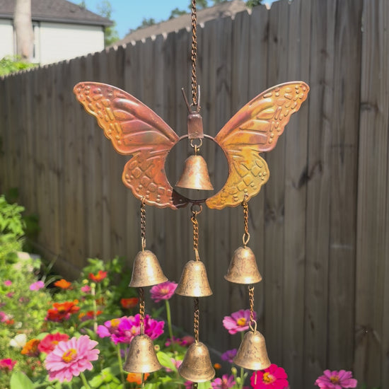 Happy Gardens - Butterfly with Bells Wind Chime