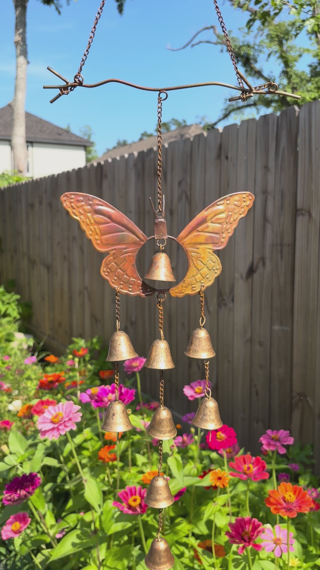 Happy Gardens - Butterfly with Bells Wind Chime