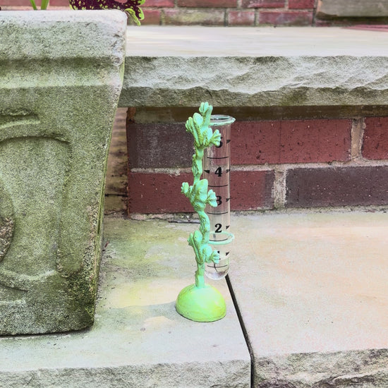 Happy Gardens - Frog Rain Gauge – Cast Brass