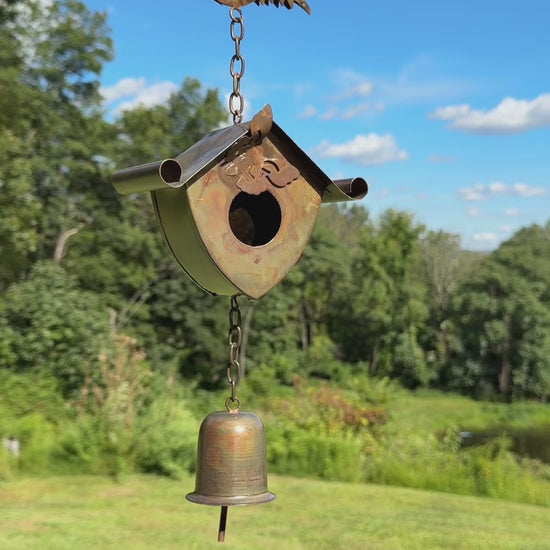Happy Gardens - Bird, Birdhouse and Bell Hanging Ornament