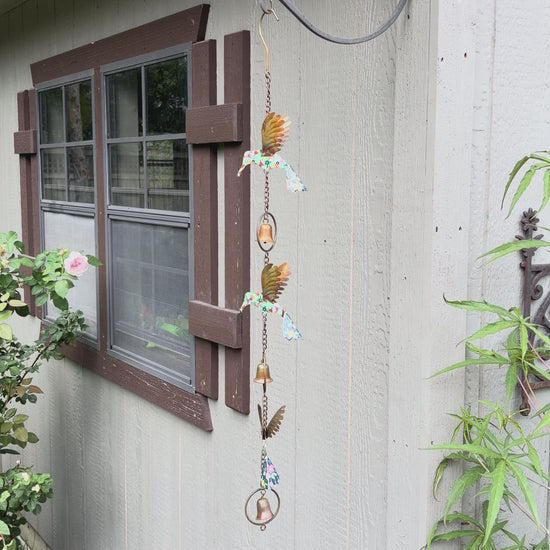 Happy Gardens - Triple Floral Hummingbird Garden Ornament