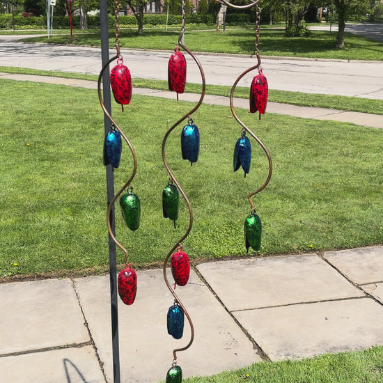 Happy Gardens - Triple Bell Spiral Multicolor Wind Chime