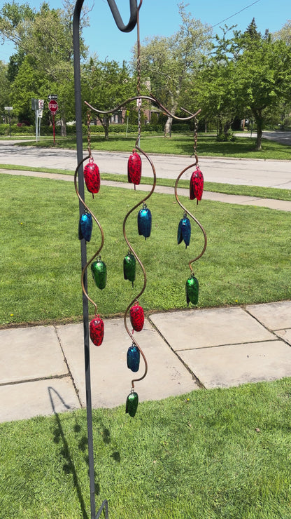 Happy Gardens - Triple Bell Spiral Multicolor Wind Chime