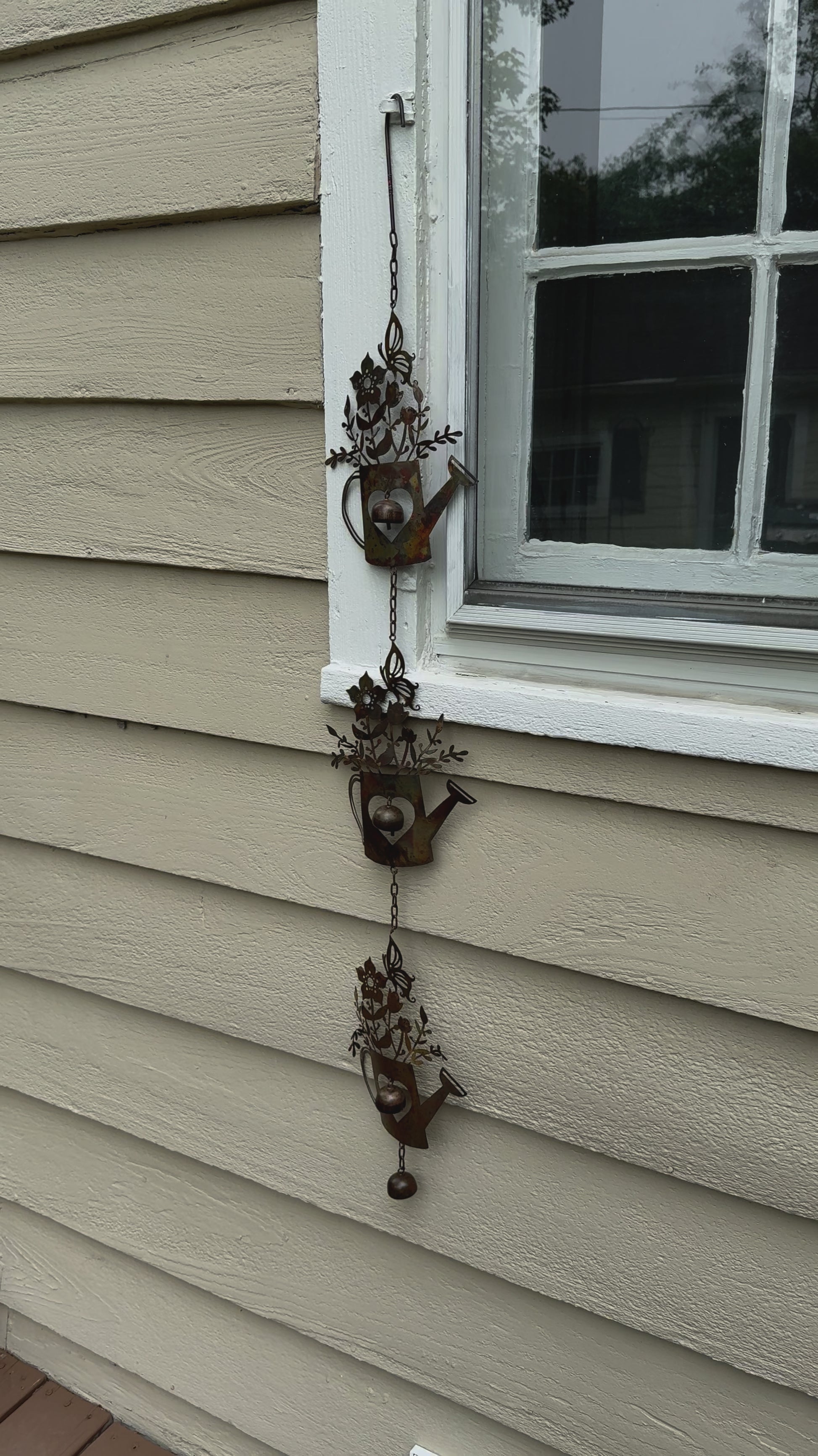 Triple Watering Can Flamed Hanging Ornament - Happy Gardens