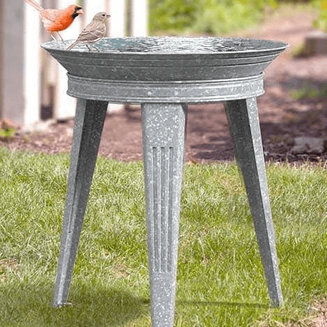 Vintage Metal Bird Bath and Stand - Happy Gardens