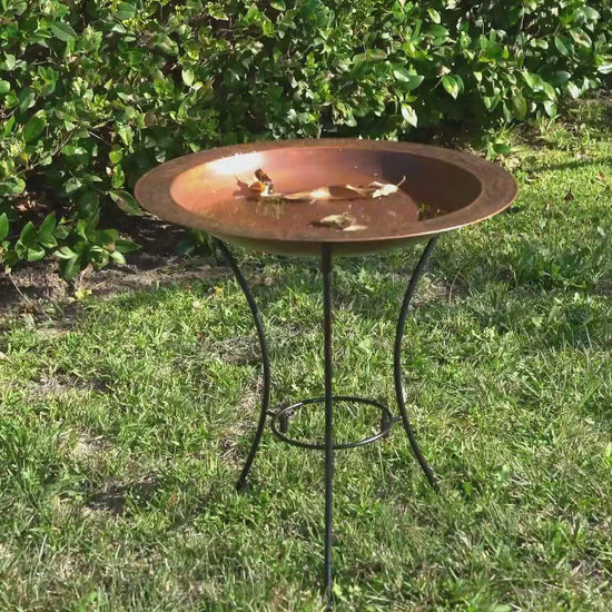 Happy Gardens - 2-Tier Copper Flamed Bird Bath
