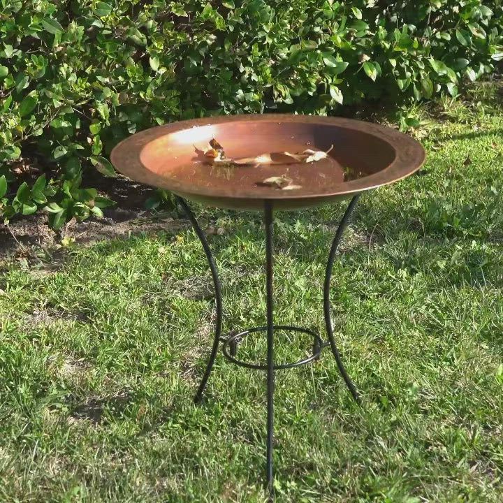 Happy Gardens - 2-Tier Copper Flamed Bird Bath