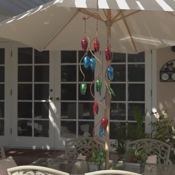 Happy Gardens - Triple Bell Spiral Multicolor Wind Chime