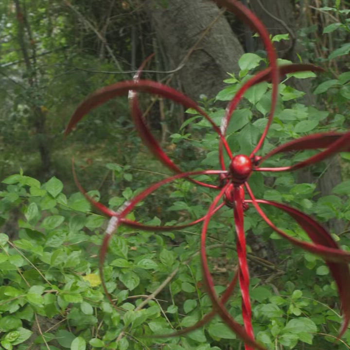 Happy Gardens - 15” Red Feather Wind Spinner