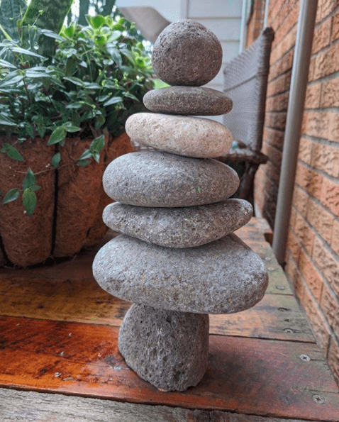 Happy Gardens - 7 Stone Cairn Garden Statue