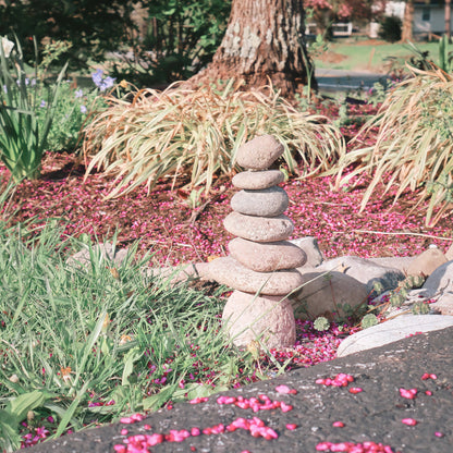 Happy Gardens - 7 Stone Cairn Garden Statue
