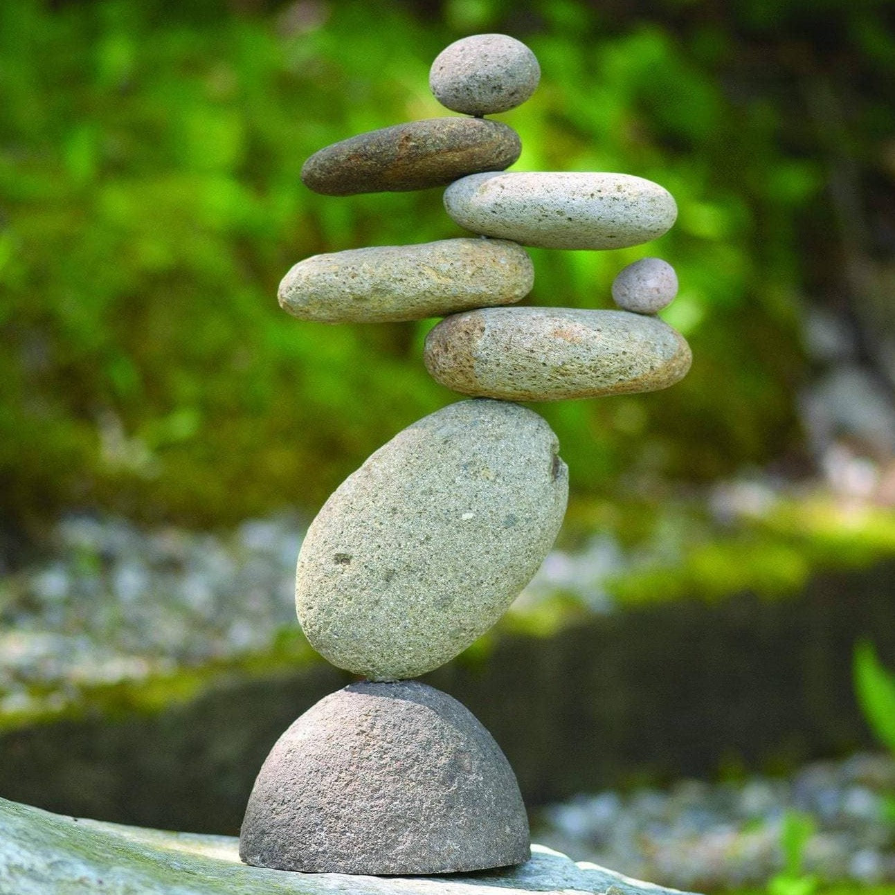 8 Stone Cairn Garden Statue