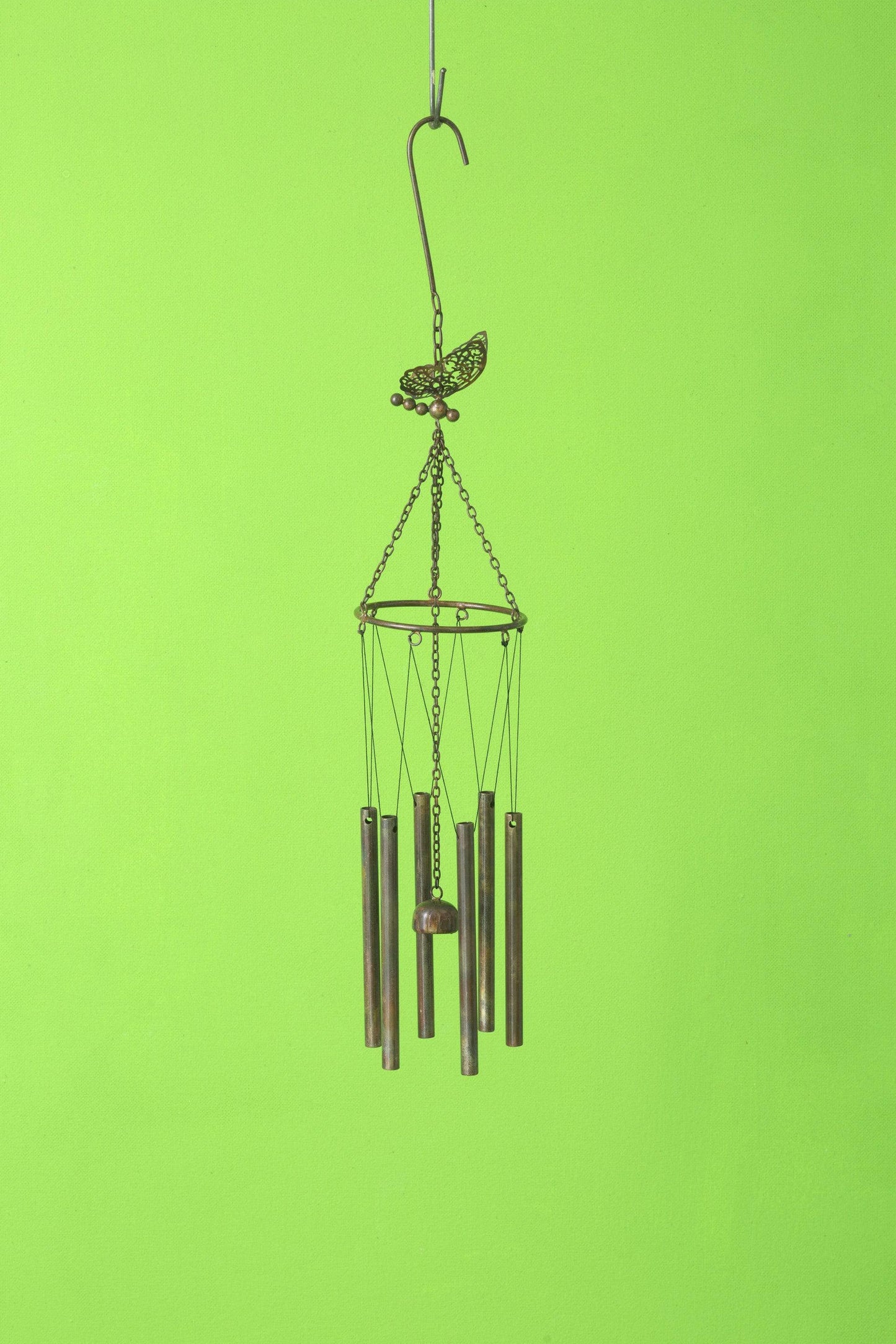 Hanging Butterfly Pipes Wind Chime - Happy Gardens