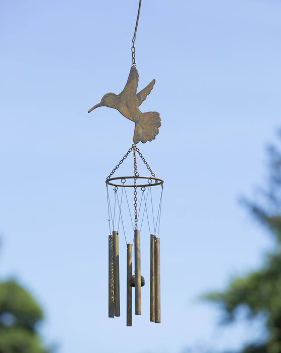 Hanging Hummingbird Pipes Wind Chime - Happy Gardens