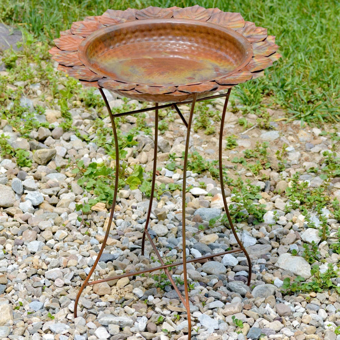 Flamed Leaf Bird Bath-Bird Baths-Happy Gardens