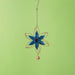 Open Petal Flower Hanging Ornament, Blue-Ornaments-Happy Gardens