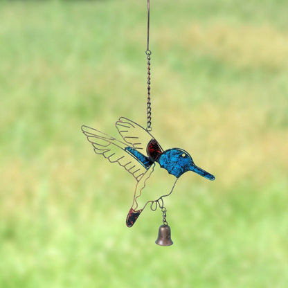 Hummingbird Multicolor Hanging Ornament-Ornaments-Happy Gardens