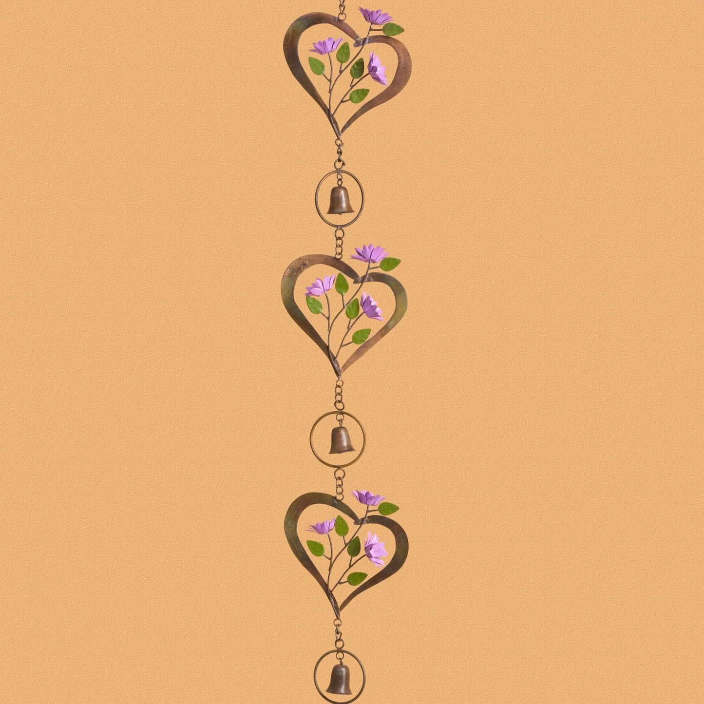 Flowers On Heart Hanging Ornament-Ornaments-Happy Gardens