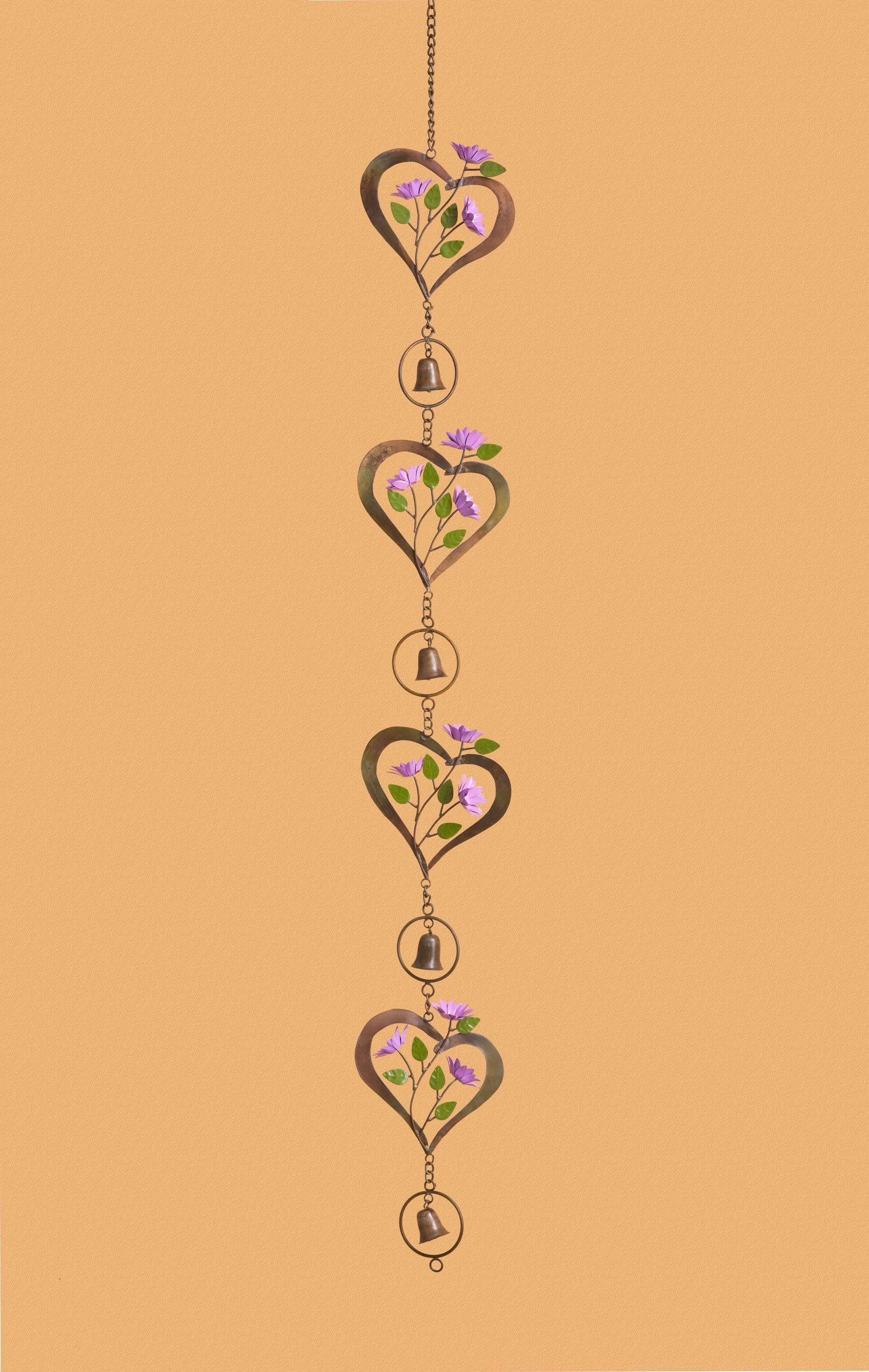 Flowers On Heart Hanging Ornament-Ornaments-Happy Gardens