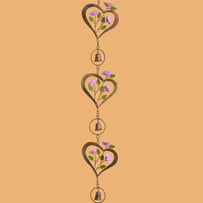 Flowers On Heart Hanging Ornament-Ornaments-Happy Gardens