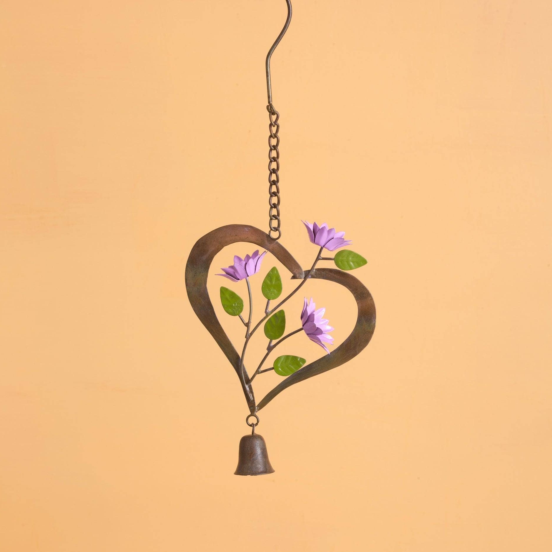 Flowers On Heart Hanging Ornament - Happy Gardens