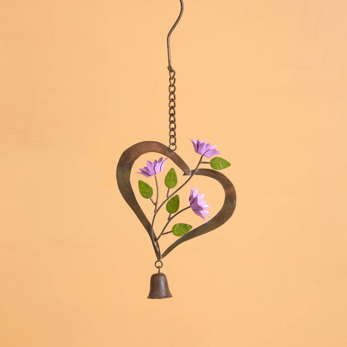 Flowers On Heart Hanging Ornament - Happy Gardens