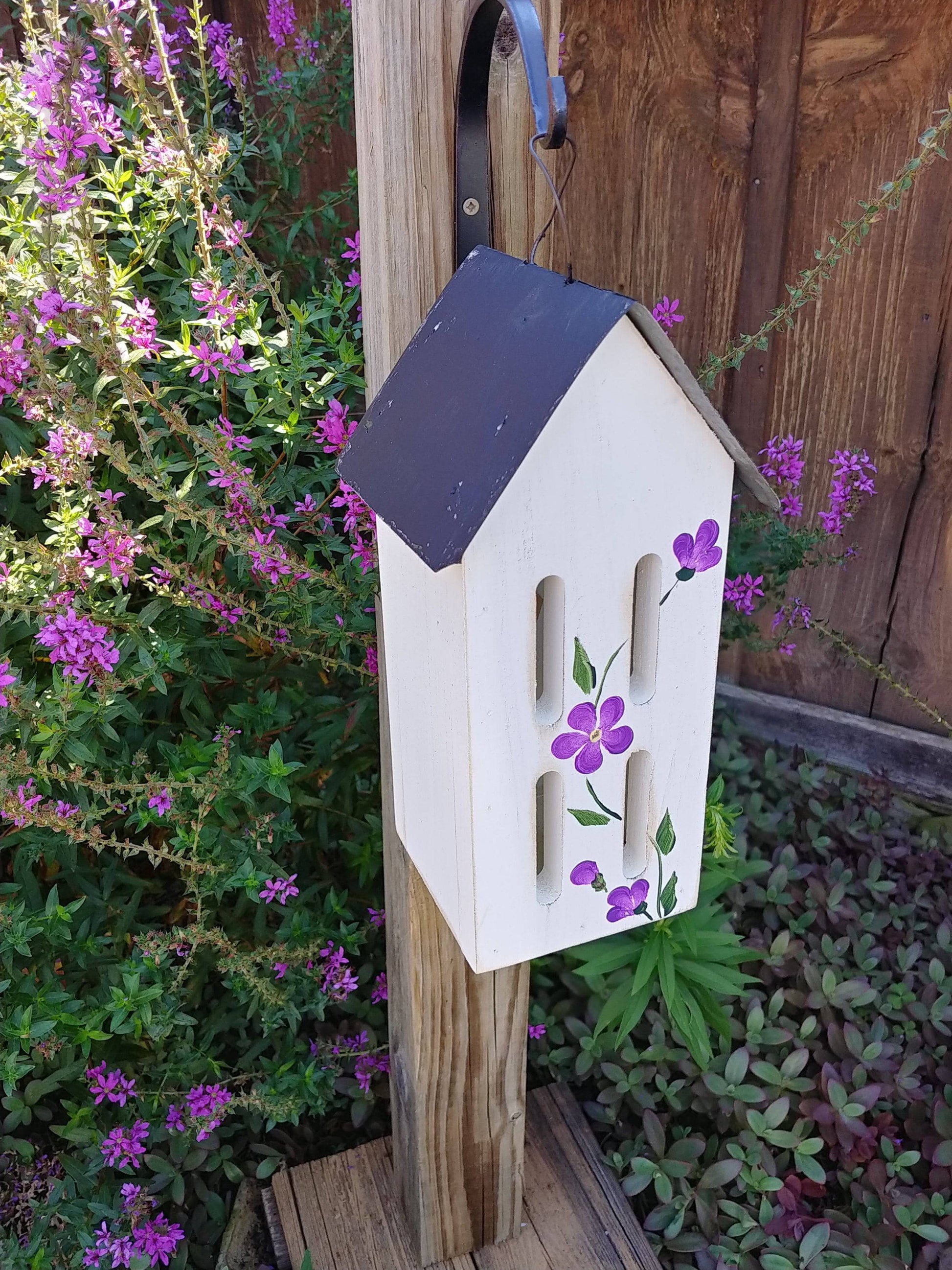 Butterfly House With Handpainted Flowers - Happy Gardens