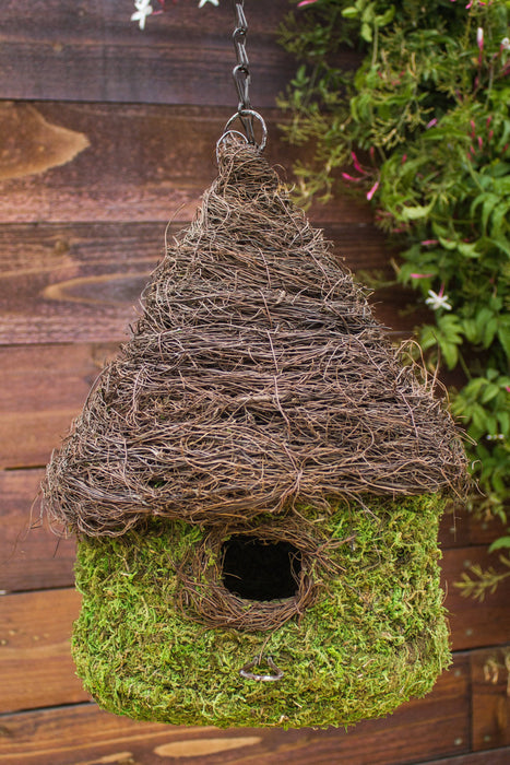 Woven Bungalow Moss Birdhouse - Happy Gardens