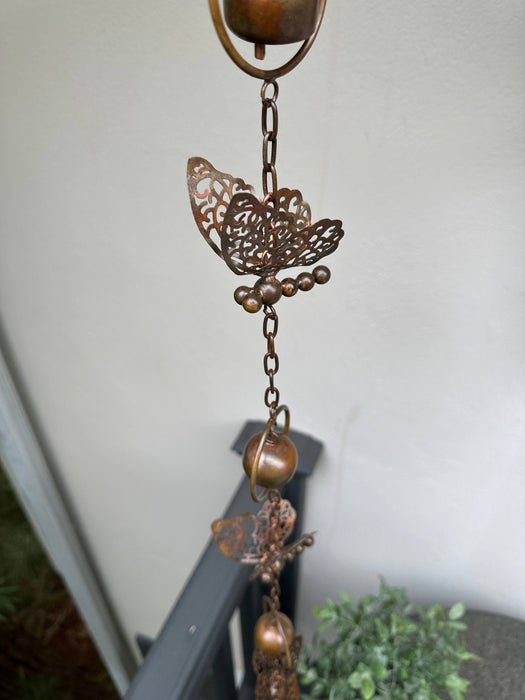 Butterflies With Bells Hanging Ornament-Ornaments-Happy Gardens