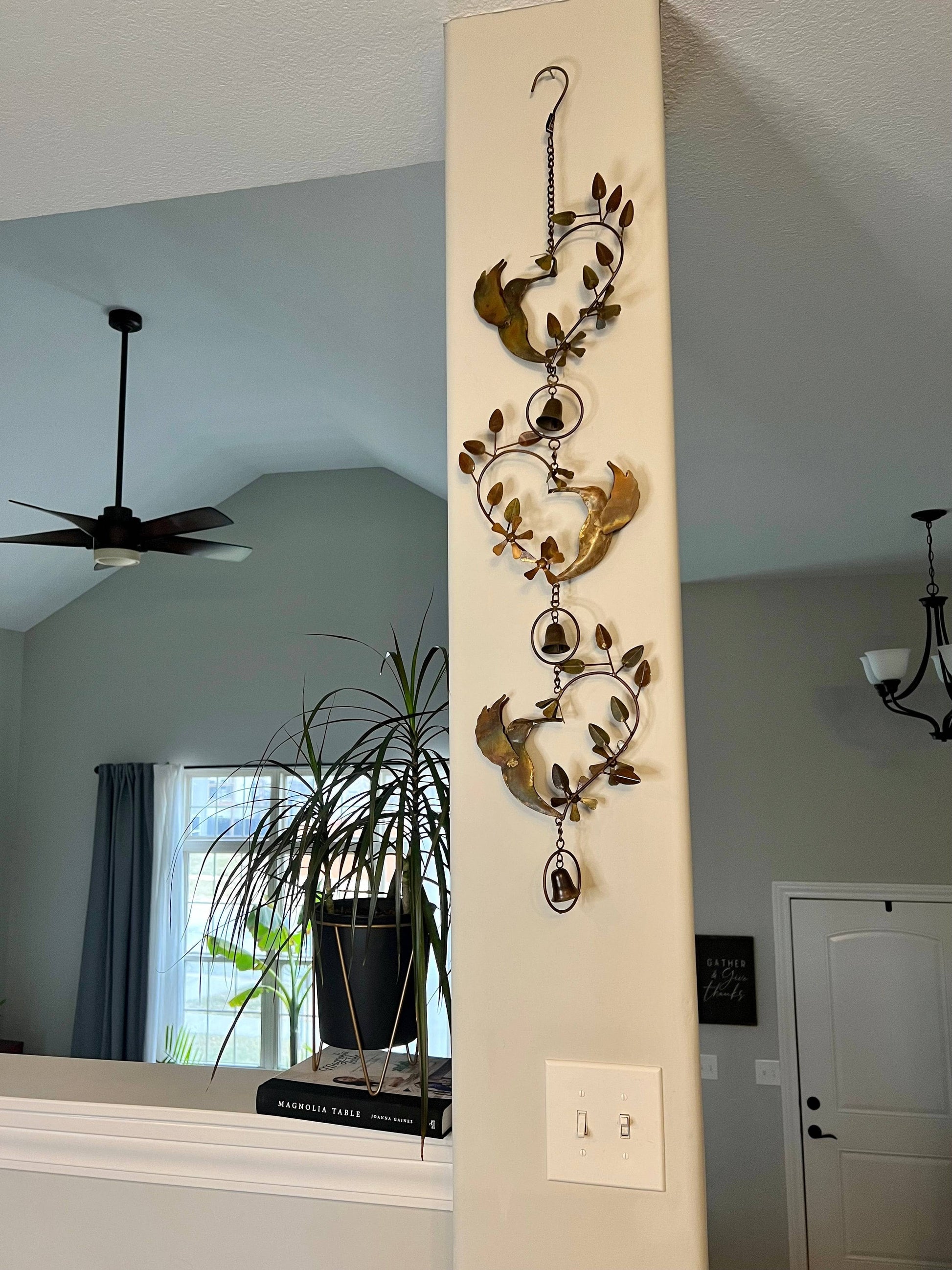 Hummingbird Hearts With Bells Hanging Ornament-Ornaments-Happy Gardens