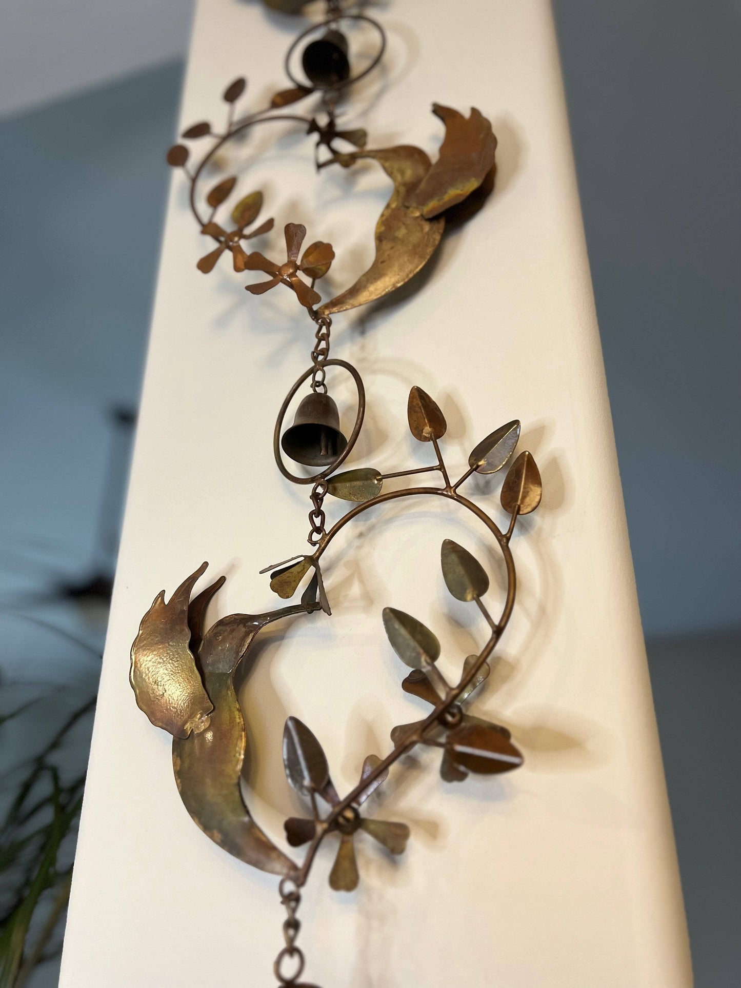 Hummingbird Hearts With Bells Hanging Ornament-Ornaments-Happy Gardens